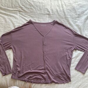 Mudd Women's Mauve Button-Up Top Size Large